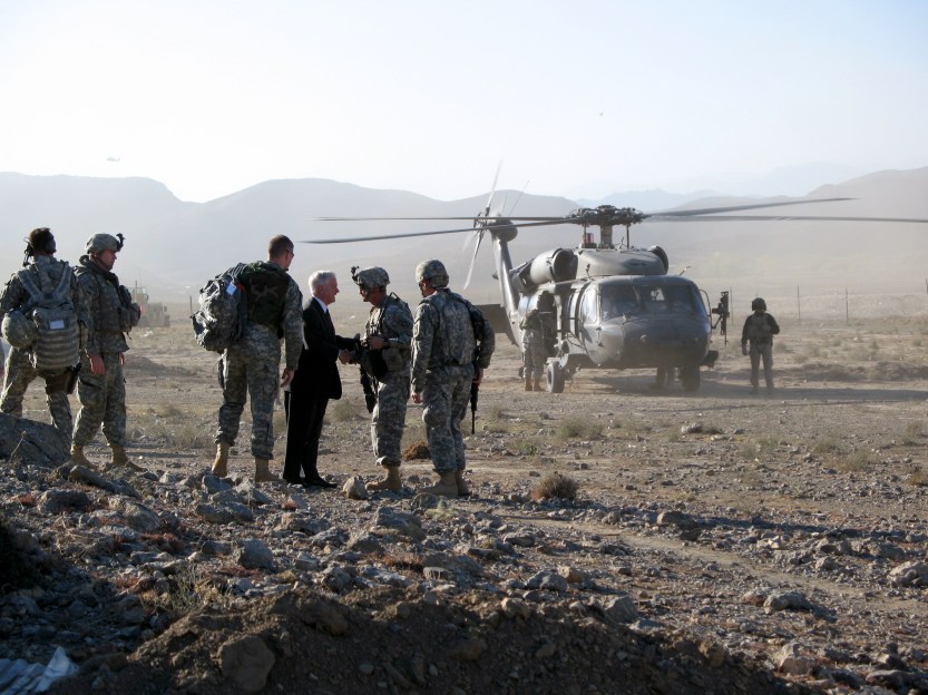 Robert Gates thanking troops in Khost Province, 2007