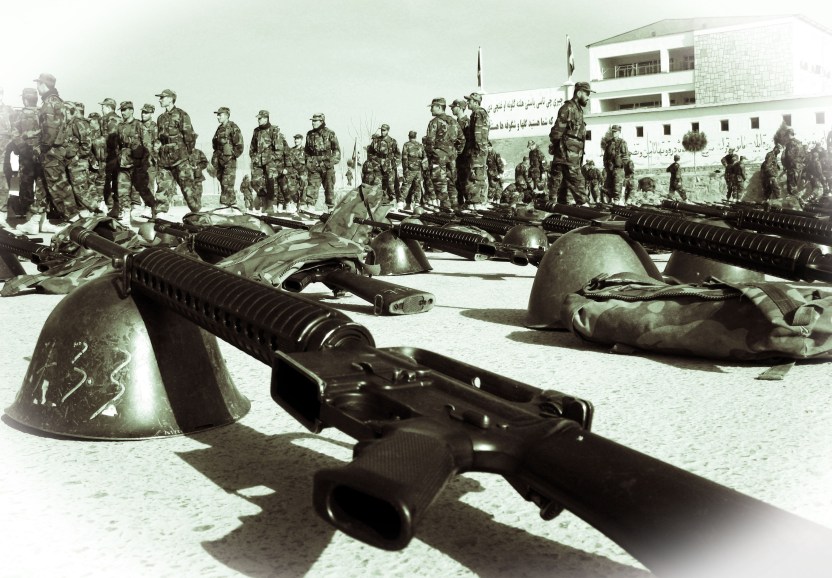 M16s for Afghan Army recruits, KMTC, Kabul, 09